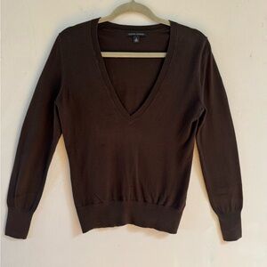Banana Republic size small brown deep V neck 100% cotton sweater